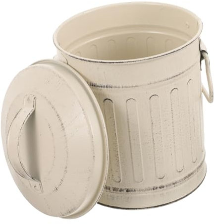 GAROZATION Cubo de cenizas con tapa, recipiente de cenizas ignífugo para chimenea y barbacoa, cubo de almacenamiento estable para carbón y cenizas, vintage