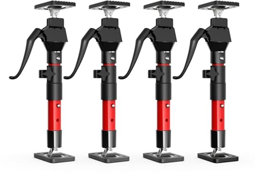 3–H 4 x dörrspännare, tengspännare, teleskopstöd 32–50 cm till 50 kg (röd)
