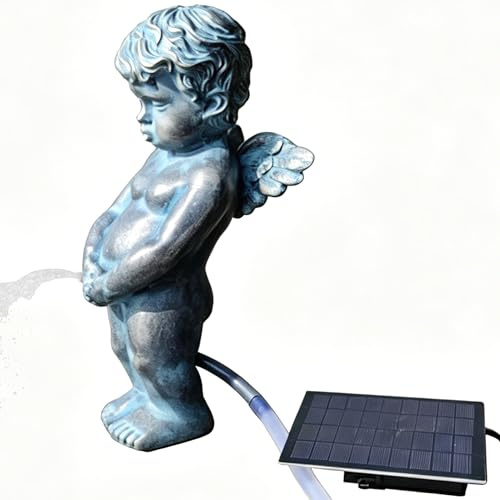 Cracheur de Livre, cracheur de Fontaine Solaire, d'étang en résine à énergie Solaire pour Petits étangs, décor d'étang Jardin extérieur (4, 7 X 4, 3 X 12, 2 Pouces)