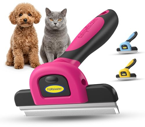 Deshedding Tool & Pet Grooming Brush for Small, Medium & Large Dogs, Cats & Horses, With Short to Long Hair. Dramatically Reduces Shedding In Under 10 Minutes