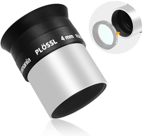 Astromania Plossl Teleskop Okular 4 mm, 1,25 Zoll – vollständig mehrfach beschichtetes 4-Element-Plossl-Design-Teleskop-Zubehör mit Standard-Filtergewinde von 3,2 cm für visuelle