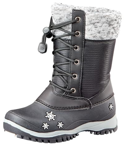 Baffin Unisex Kids' Junior AVERY Waterproof Insulated Comfort-Fit Multi-Layer Mid-Calf Lace-Up Snow Boots, Arctic Rubber Base, White, 4