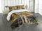 ABAKUHAUS Safari Tagesdecke Set, Asian Tiger in Wald, Set mit Kissenbezügen Waschbar, für Doppelbetten 264 x 220 cm, Bernstein Schwarz