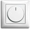EBROM® Komplettset LED Drehdimmer 1001 + Busch Jäger Rahmen 1721- + Scheibe 2115-914 alpinweiß Balance Si - UP Unterputz LED Dimmer - Phasenabschnitt, LED 5-150 Watt dimmbare Halogen etc. 15-400 W/VA