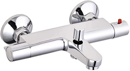 SCHÜTTE 52450 VICO Wannenarmatur mit Sicherheitssperre, Thermostat Brausemischer/Mischbatterie, Chrom