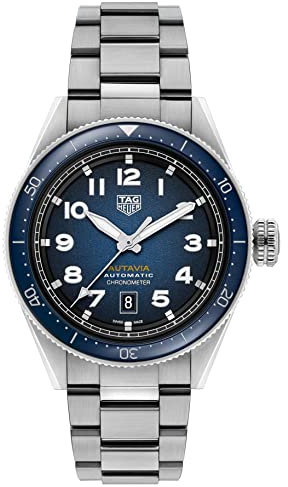 TAG Heuer Orologio Autavia 42 mm Kaliber 5 COSC Ceramica blu automatico Acciaio WBE5116.EB0173, Armband