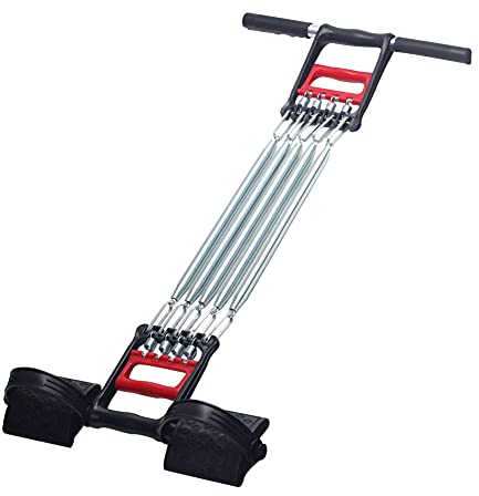 Fulusor Mehrfunktion Expander Fitness mit Fußpedal für Brust Arm Oberkörper Muskeltraining