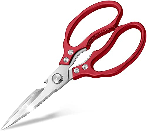 CGBE Forbici da Cucina Multifunzionali in Acciaio Inossidabile, Forbice Cucina Resistenti e Affilate, Forbici Trinciapollo Professionale Multiuso per Pollame, Pollo, Pesce, Carne, Verdure, Erbe