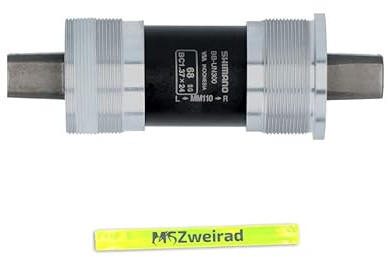 MSZweirad Shimano Fahrrad Innenlager BB-UN300 Vierkant BSA 68/73mm Verschiedene Achslängen inklusive Reflexband (68, 110mm)