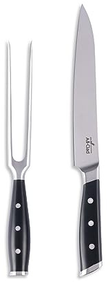 All-Clad Forged German Stainless Steel Knife Set 2 Piece 8, 6 Inch, Fully Forged, Expert Precision, Home Knife Set, Cookware Knife Block Set, Kitchen Knives, Cook Tool, Kitchen Utensils, Ultra Sharp