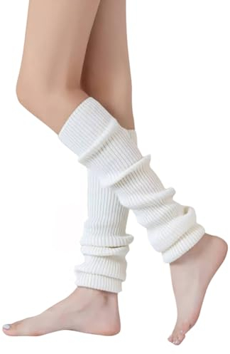 VUCDXOP Damen Langer Beinwärmer Frauen Mädchen Winter Crochet Stricken Stulpen Beinstulpen Beinwärmer Kniestrümpfe Legwarmers Strümpfe Overknees, in Einheitsgröße,55CM