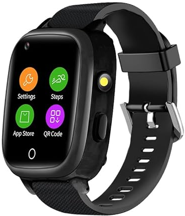 Reloj inteligente GPS 4G impermeable para personas mayores para demencia y Alzheimer, botón SOS, alerta de caída, videollamada, alarma de emergencia, color negro