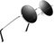 Sonnenbrille-Herren-Damen-Rund-Polarisiert Sonnenbrillen Runde Brille UV400 Schutz Retro Vintage Hippie Steampunk Sonnenbrille Unisex mit Metallrahmen Fahrerbrille(2-Silberner Rahmen/Schwarze Linsen)