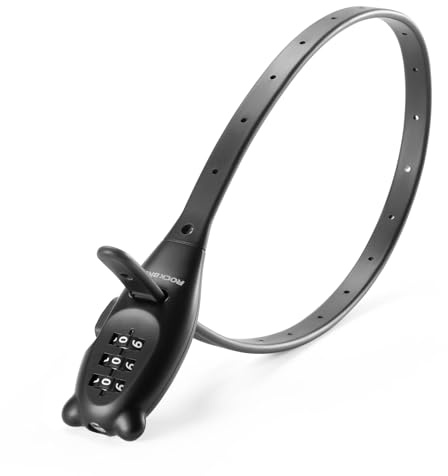 ROCKBROS Cadenas de vélo antivol, cadenas à combinaison à 3 chiffres, sûr et léger, idéal pour casques de vélo, bagages, portes, moto, VTT, scooter, scooter