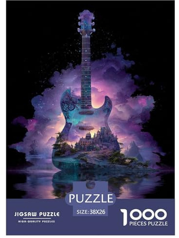 Guitare électrique Puzzle 1000 Pieces Cadeau Unique intéressant Jeu Éduchatif Challenge Toy À De Qualité Supérieure Peinture Art pour Adultes Et Enfants 38x26cm/1000pcs