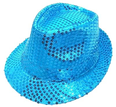 TrendandStylez Pailleten Hut Glitzer Kappe Sylvester Karneval Party 11 Farben (Türkis)
