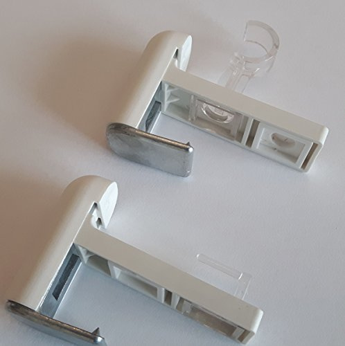 deko-raumshop Lot de 2 supports de serrage pour barres de vitrage, barres de bistrot, tringle à vitre, fixation sans perçage, tringles à rideaux en PVC, plastique et aluminium