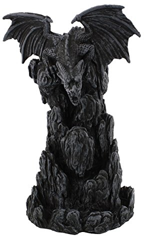 Nemesis Now Dragon Tower Räucherstäbchenhalter, 24,5 cm, Schwarz, Kunstharz, 20 cm