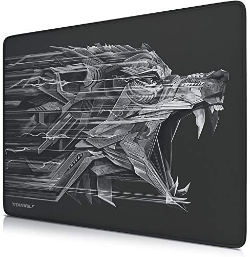 TITANWOLF - XL Alfombrilla para ratón 440 x 350 mm - Speed Gaming Mousepad - Mouse Pad para Ordenador - Base para Mesa Grandes Dimensiones - Diseño: Epsilon