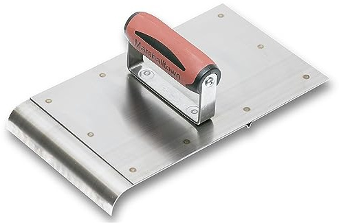 Marshalltown llana de seguridad para ranurar/rebajar, R 19 mm, L 22 mm, ranura de 6 mm, mango Durasoft, acero inoxidable, dimensiones: 152x254 mm