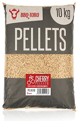 BBQ-Toro Pellets 100% Madera de Cerezo Cherry I 10 Kg I Fumador I Barbacoa I Ahumador I Smoker I Horno de Pizza I Sistemas de Calefacción