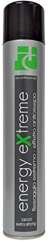 Energy Extreme Lacca Professionale Fissaggio Forte + Azione Anticrespo 500 ml, Non Lascia Residui, Made in Italy