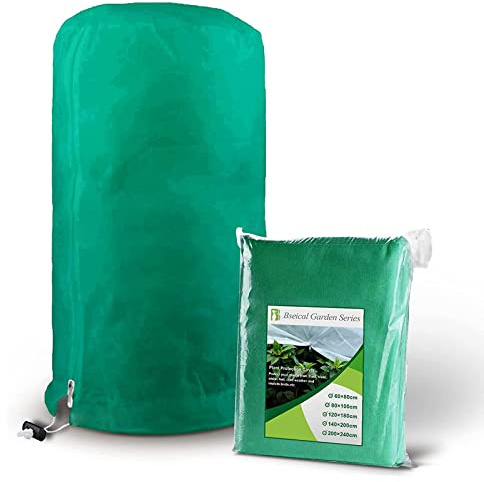 1 Pezzi Cappuccio Protezione Piante 140×200cm, Copri Piante Inverno, Cappuccio Piante Non Tessuto, Borsa per Piante Tessuto, Sacco Piante Tessuto Non Tessuto, Telo Antigelo Teli Sacchetti con Cerniera