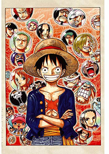 ANSNOW Anime One Piece Jigsaw Puzzle 1000 Piece 3D Puzzle Anime Poster and Printed Wall Art Picture for Living Room Home Decoration Gift