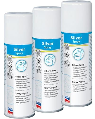 RL24 - Silberspray – Sprühpflaster für Tiere – Spray zum Schutz vor Schmutz & Umwelteinflüssen – filmbildendes & atmungsaktives Pflasterspray – Horn- & Hautpflege – 3 x 200 ml (3er Set)