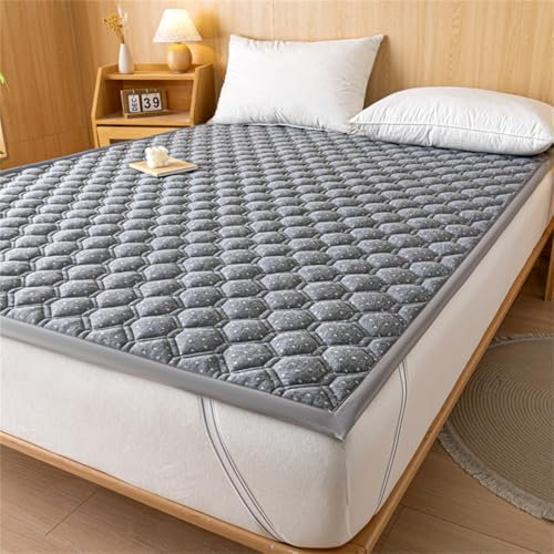 Odot Matratzenschoner Gesteppt, Gestrickt Stoff Matratzenschutzbezüge Matratzenauflage Weiche Matratzen Topper Matratzentopper Matratzenbezug für Matratzen & Boxspringbett (90x200cm,Grau)