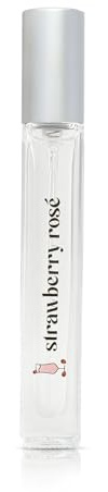 Just Juice Strawberry Rosé - Strawberry Perfume for Women and Men - Raspberry, Rose, Vanilla Musk Notes - Mini Travel Perfume - 0.3 oz