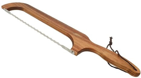 Gorise Trancheuse à pain professionnelle en acier inoxydable avec manche en bois pour pain et levain faits maison Idéale pour couper les gâteaux et les fruits à coque