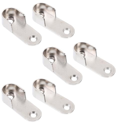 NOLITOY 6 pezzi Supporto Asta Armadio in Lega Spessa Staffe Resistenti per Binari Abiti Facile Installazione per Guardaroba Bagno e Negozio Adatto Bastoni Appendini