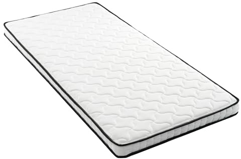 VSOGA Fjädermadrass, mått: 90 × 190 cm, tjocklek: 10 cm, hårdhetsgrad: H3, med ergonomiska moduler och avlastning av ländryggen; rullad madrass