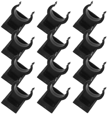 Lurrose 12 Juegos de Clips para Zócalos de Muebles de Plástico Negro Diámetro de Apertura 27mm, Reutilizables Efecto Amortiguador para Gabinetes en Hogares y Baños