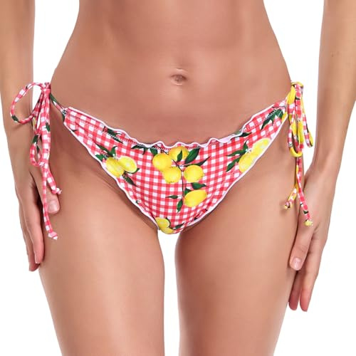 RELLECIGA Braguita Bikini Brasileña Mujer Lazos Laterales Volantes