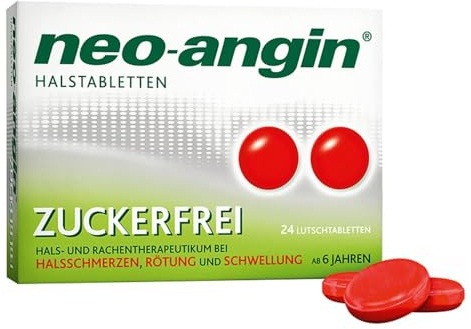 neo-angin Halstabletten zuckerfrei | Lutschtabletten bei Halsschmerzen & Halsentzündungen | Für Erwachsene & Schulkinder | 24 Stück