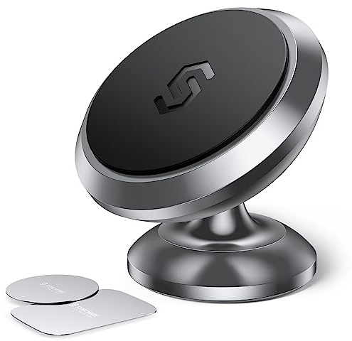 Magnetic Phone Car Mount, Syncwire Car Phone Holder for Dashboard, Cell Phone Car Kits, 360° Adjustable Magnet Cell Phone Mount Compatible with iPhone, Samsung, LG, GPS, Mini Tablet - Gray