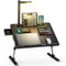 Laptop tray, Lapdesk, SAIJI 3 Light Modes Bed Desk, Height Adjustable, with Book Stand, Drawer, Tablet Slot, For Read, Study, Work, Breakfast (Black 23.6 * 17.7'')