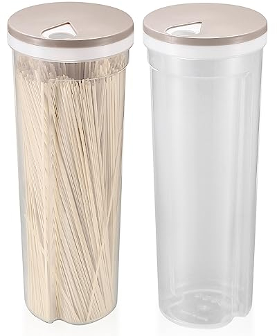 Gaomoeny 2 Pezzi Contenitore per Pasta, Contenitori per Conservazione Alimenti con Coperchi, Scatola Porta Pasta, Contenitore per Spaghetti in Plastica, per Cereali, Farina d'Avena, Noci, Fagioli