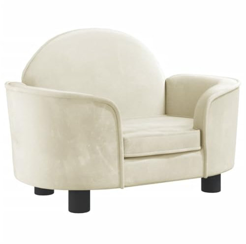 vidaXL Hundebett, Hundekissen mit weicher Polsterung, Hundesofa Hundecouch für kleine Hunde Haustiere, Haustierbett Katzenbett, Creme Samt