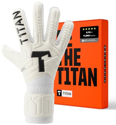 T1TAN Classic 1.0 White-Out - Torwarthandschuhe - ohne Fingerschutz - Fußballhandschuhe für Torhüter - Größe 10