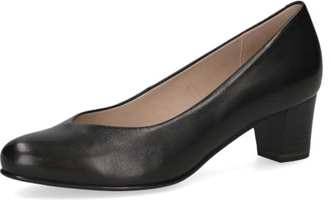 CAPRICE Damen Pumps aus Leder mit Blockabsatz, Schwarz (Black Suede), 37 EU