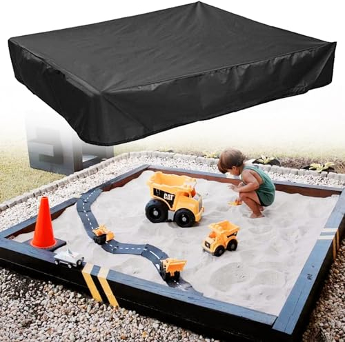 YOUYIKE 120 * 120cm Wasserdicht Sandkasten Abdeckung, Oxford-Stoff Sandkasten Abdeckplane, Staubdichte Sandkasten Abdeckung mit Kordelzug, Spielzeug Sandkasten Abdeckung, für Pool, Terrase, Garten