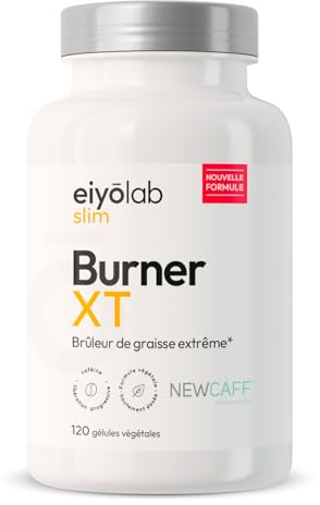 BURNER XT | Brûleur de Graisse Extrême | Caféine Microencapsulée NewCaff™ + L-Carnitine + Café Vert + Guarana | 120 Gélules Vegan | Spectre Complet pour Action Minceur et Perte de Poids | Eiyolab