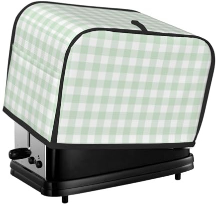 Copertura per tostapane a 2 fette, a scacchi, impermeabile, con tasche per piccoli elettrodomestici da cucina, protezione dalle impronte digitali, lavabile in lavatrice