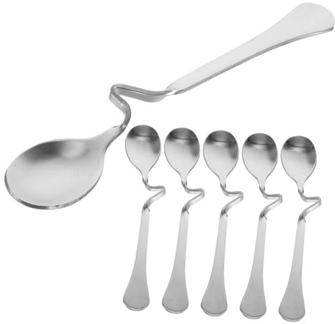 Generic 6Pezzi Cucchiai da Curvi Acciaio Inossidabile Cucchiaio da per Espresso e Dessert Design per Appenderli Tazza