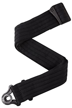 D'Addario Correa para guitarra Auto Lock, Negra Acolchada con Rayas