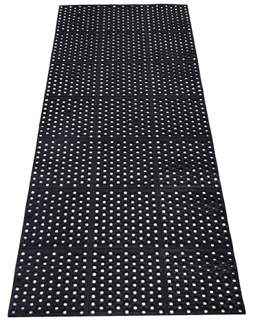uyoyous Rubber Flooring Mat with Drainage Holes 82.67x35.43 Resistant Anti-Fatigue Commercial Kitchen Mats with Non-Slip Backing Heavy Duty Rubber Drainage Mat for Industrial Kitchen