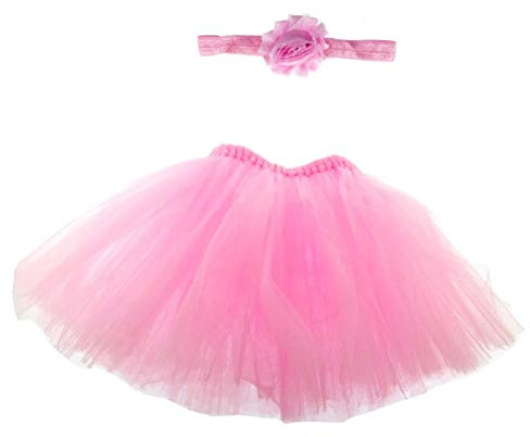 Falda de tul para niña + diadema para el pelo - Flor - Completo - Foto - talla única - Color Rosa - Niña - Niña - Niña - Niña